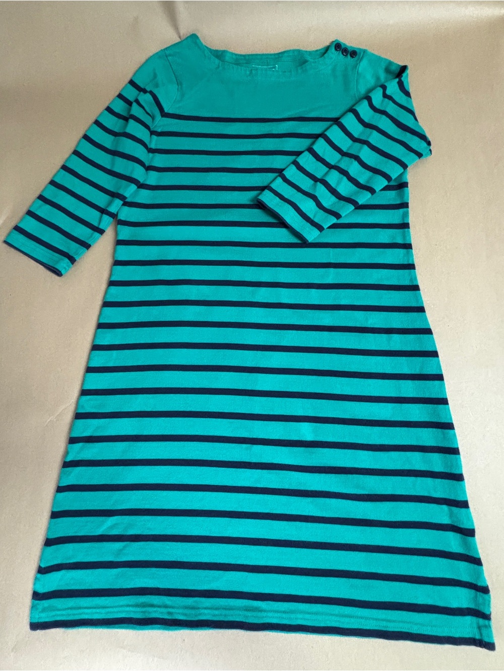 ⚓️ L.L. Bean Striped Boatneck Mariner Dress, 3/4 sleeves